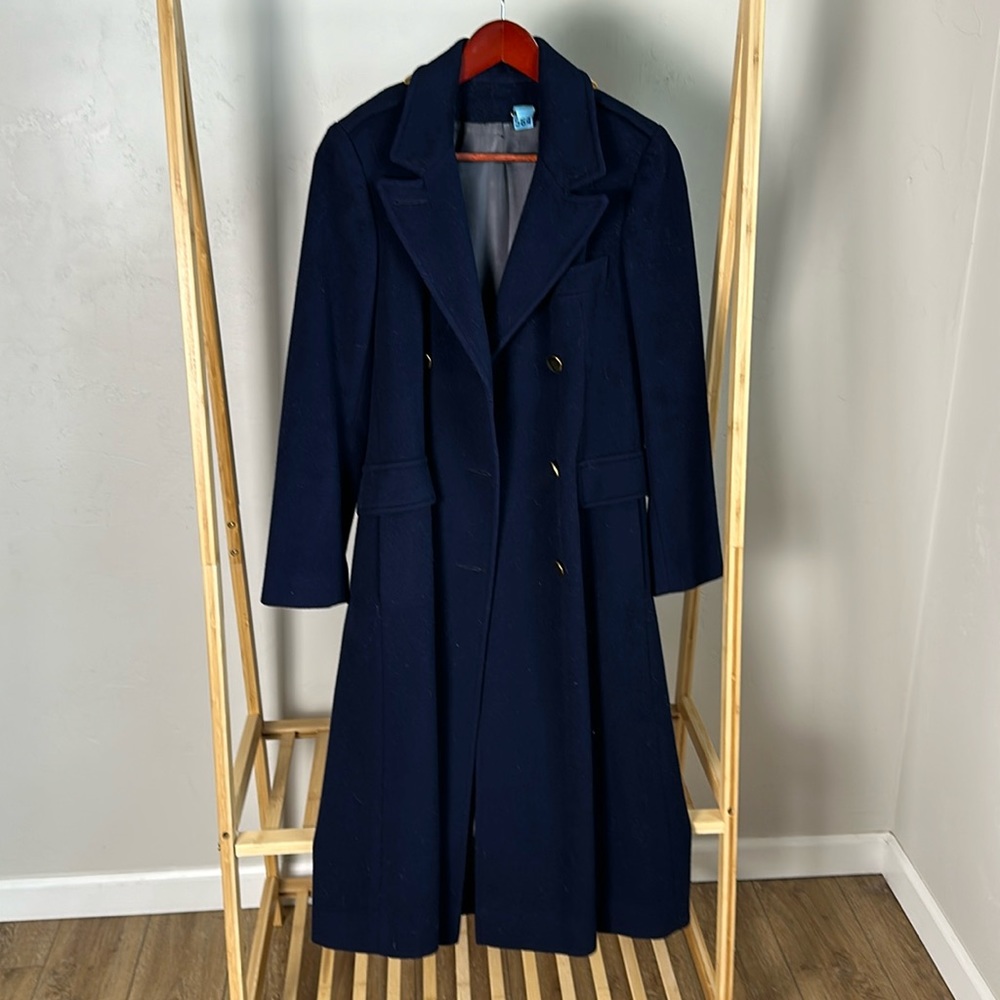 Vintage York Fair for Seiferts navy blue wool coat